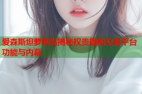 爱森斯坦萝莉岛揭秘权贵隐秘交易平台功能与内幕